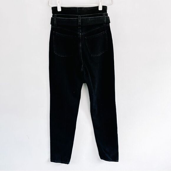 IRO Ouzilly Paperbag Belted Faded Black High Rise Tapered Jeans Sz 8 NWT - Picture 5 of 12